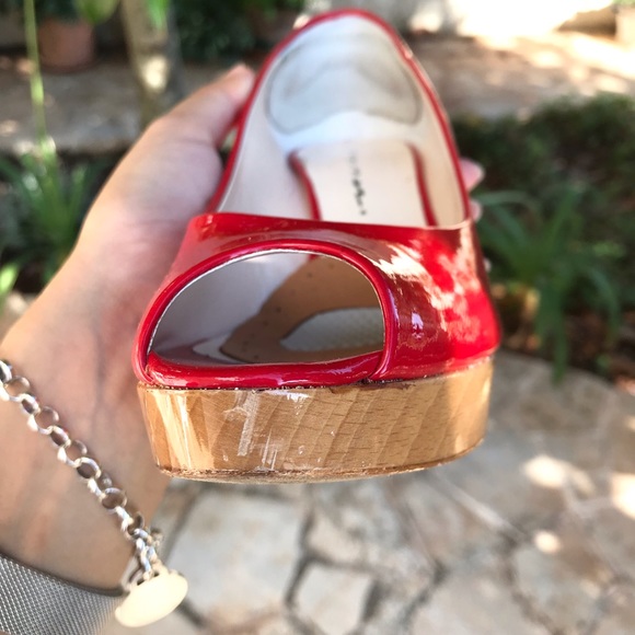 Red peep toe shoes hills! 👠 - Picture 8 of 8